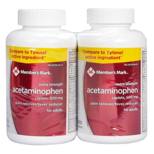 Member's Mark 500mg Extra Strength Acetaminophen (600 ct.) 2 PACK Total 1200 Ct.