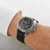 Seiko Men's 43.9mm Black Silicone & Steel Hardlex Crystal Quartz Watch SSB325P1