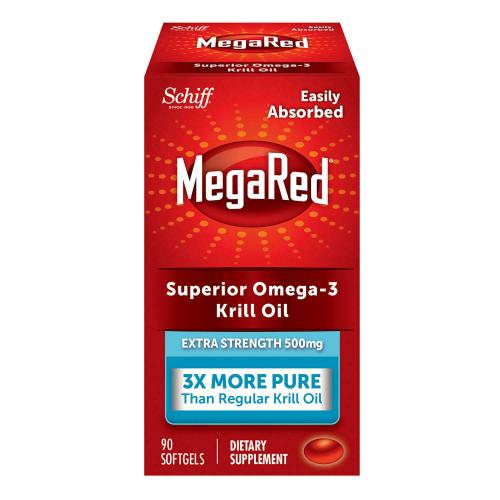 Schiff MegaRed Extra Strength 500mg Omega-3 Krill Oil 3X MORE PURE (90 ct.)