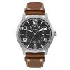 GUESS Men's 48mm Brown Leather Band Steel Case Quartz Grey Dial Watch W1301G1