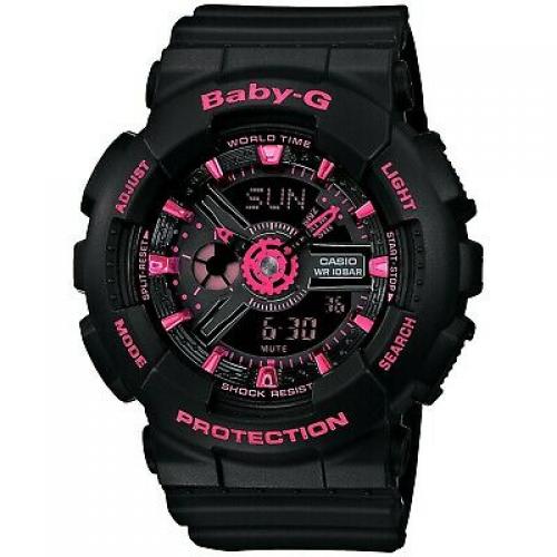 Casio Women's Baby-G BA111-1A Black Plastic Quartz Watch