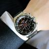 Seiko Black Dial Stainless Steel Mens Watch SSB089