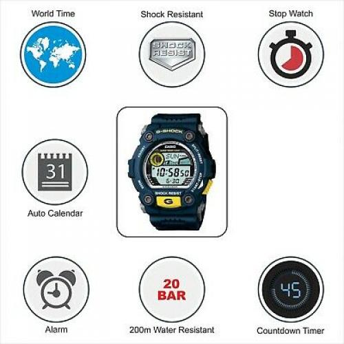 Casio Men's G-7900-2DR G-Shock Blue Resin Digital Dial Watch