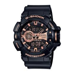 Casio G-Shock Black and Rose Gold-Tone Dial Resin Quartz Men's Watch GA400GB-1A4