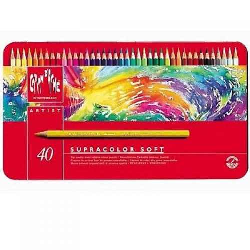 CREATIVE ART MATERIALS Caran D'ache Supracolor Pencils Metal Box Set Of 40 (3888.340)