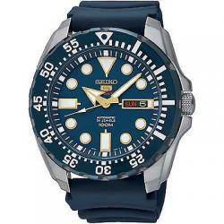 Seiko Diver Automatic Blue Dial Blue Rubber Mens Watch SRP605K2