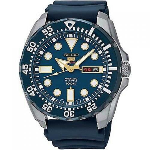 Seiko Diver Automatic Blue Dial Blue Rubber Mens Watch SRP605K2