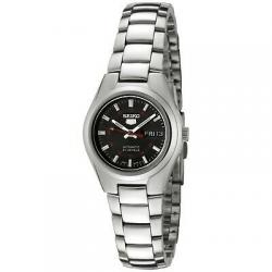 Seiko Women's SYMC27 Seiko 5 Automatic Black Dial Stainless Steel Watch