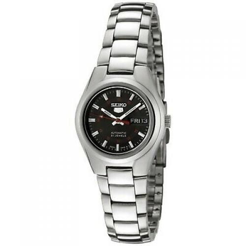 Seiko Women's SYMC27 Seiko 5 Automatic Black Dial Stainless Steel Watch