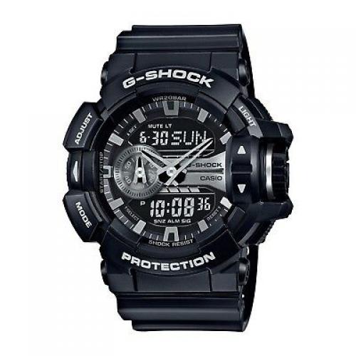 Casio G-Shock Black and Silver-Tone Dial Resin Quartz Men's Watch GA400GB-1A