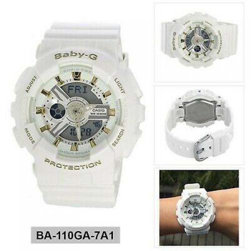 Casio Watch, White (Model: BA-110GA-7A1CR)