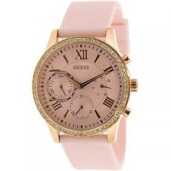 Guess Solar Quartz Pink Dial Ladies Multifunction Watch W1135L2
