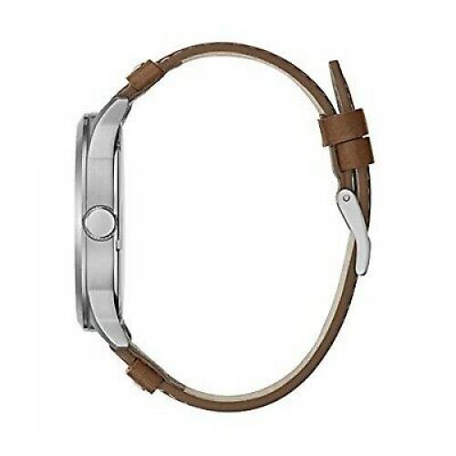 GUESS Men's 48mm Brown Leather Band Steel Case Quartz Grey Dial Watch W1301G1