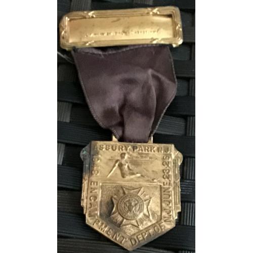 1948 Encampment Asbury Park New Jersey NJ Ribbon Badge VFW Veterans Foreign Wars