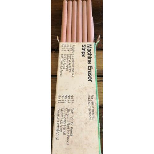 BOX/12 #75215 FABER CASTELL MACHINE ERASER STRIPS #74 PINK FOR PENCIL 12 Strips