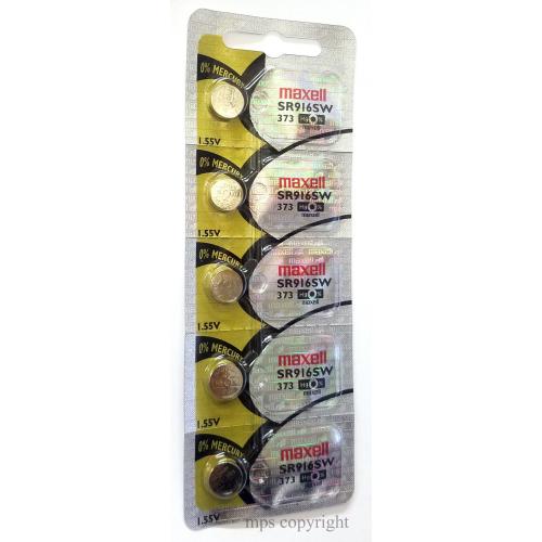 5 FRESH Maxell 373 SR916SW SR68 SR916 Silver Oxide Watch Battery BRAND NEW