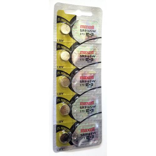 5 FRESH Maxell 373 SR916SW SR68 SR916 Silver Oxide Watch Battery BRAND NEW