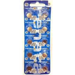 Renata 373 Button Cell Watch Batteries 10 Pack