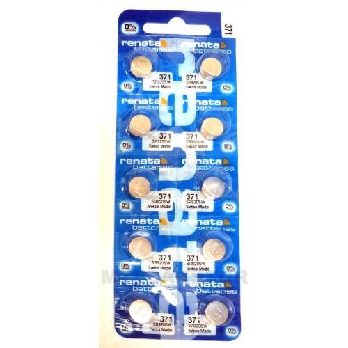 371 RENATA SR920SW D370 Watch Battery Free Shipping Authorized Seller (10 PACK)