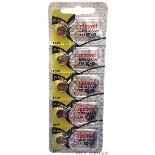 5 FRESH Maxell 373 SR916SW SR68 SR916 Silver Oxide Watch Battery BRAND NEW
