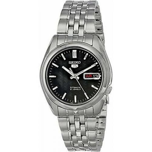 Seiko Men's SNK361 Stainless Steel Analog with Black Dial Watch