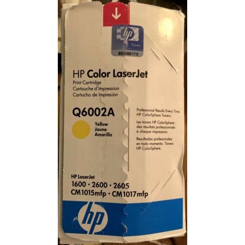 HP Q6002A Yellow 1600 2600 GENUINE Toner Cartridge NEW