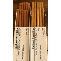 2 Boxes Koh-I-Noor Rapidograph #285 Yellow Vinyl Imbibed Machine Eraser Strips