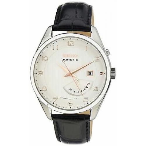Seiko Men's SRN049-P1 Kinetic Black Leather Watch