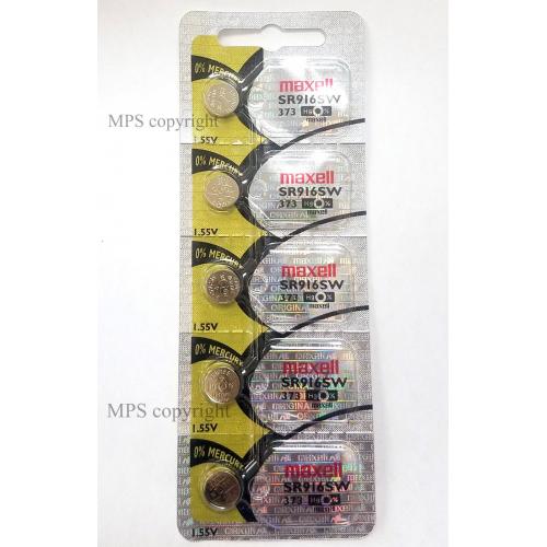 5 FRESH Maxell 373 SR916SW SR68 SR916 Silver Oxide Watch Battery BRAND NEW