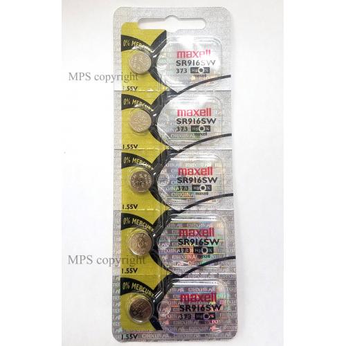 5 FRESH Maxell 373 SR916SW SR68 SR916 Silver Oxide Watch Battery BRAND NEW