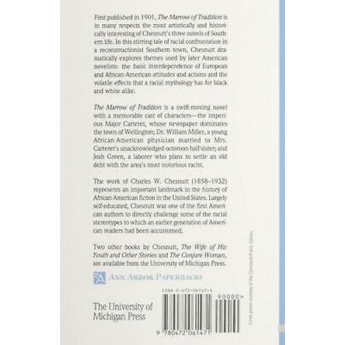 The Marrow of Tradition (Ann Arbor Paperbacks)