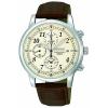 Seiko Men's Classic Stainless Steel & Brown Leather Chronograph Watch SNDC31