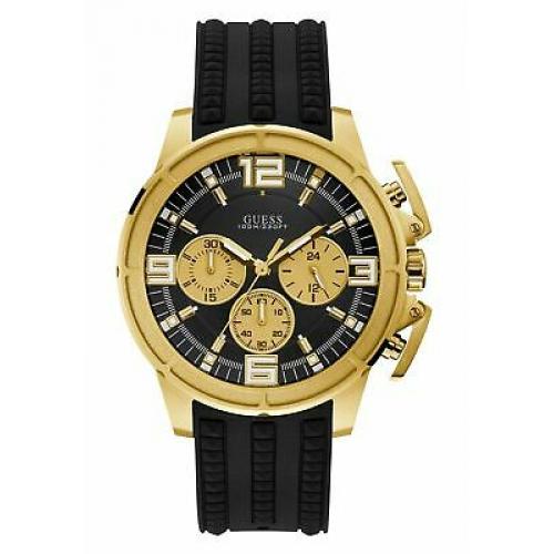 Guess Apollo Black Dial Silicone Strap Men's Watch W1115G1