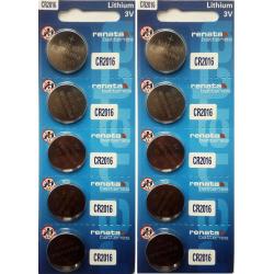 10 Renata CR2016 Lithium Battery 3V Button Cell for Digital Scales Calculators