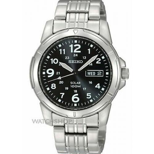 Seiko Men's SNE095P1 Solar Power Analog Quartz Stainless Steel Watch