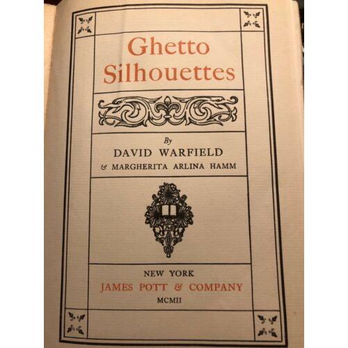 Ghetto Silhouettes 1902 1st Edition Hardcover