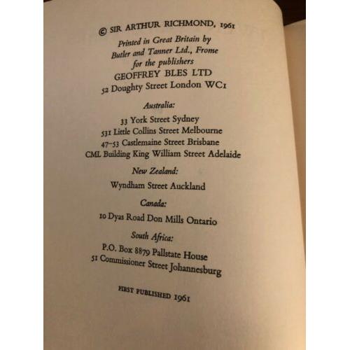 Twenty-six years 1879-1905 Sir Arthur Richmond 1961 1st Edition Hardcover
