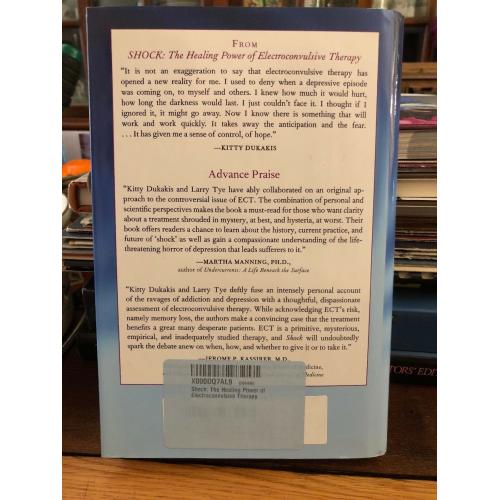 AUTOGRAPHED DUKAKIS Shock: Healing Power Electroconvulsive Therapy 1st Edition