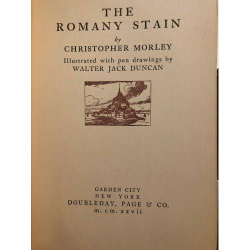 The Romany stain - Christopher Morley 1927 HC Doubleday