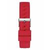 GUESS Originals Red Logo Silver Tone Stainless Steel & Rubber Watch V1003M3