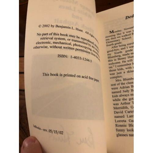 AUTOGRAPHED An Orange Motorcycle White Lines & Black Asphalt 1st Edition B Hunt