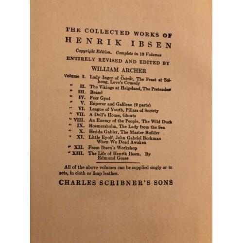 The Collected Works of Henrik Ibsen, Copyright Edition, Volume IV Peer Gynt 1925