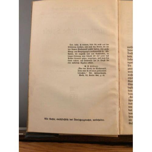 Aus Natur und Geisteswelt - MATHEMATISCHE SPIELE - Dr. W. Ahrens (1907)