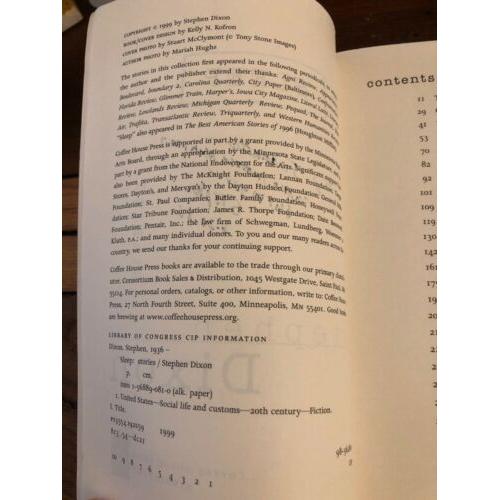 AUTOGRAPHED Sleep 1st Edition Stephen Dixon 1999