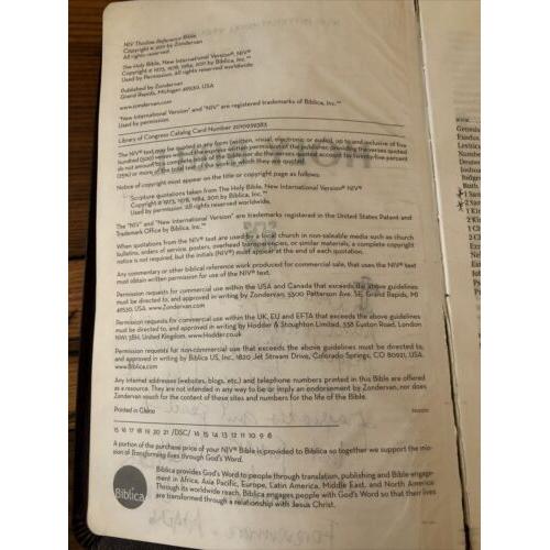 NIV Thinline Reference Bible Bonded Leather Burgundy Red Letter Edition