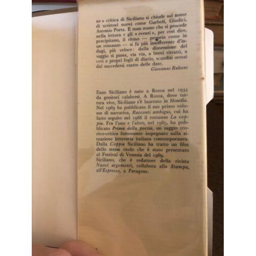 Autobiografia letteraria Enzo Siciliano 1970 Garzanti Ex Library HC