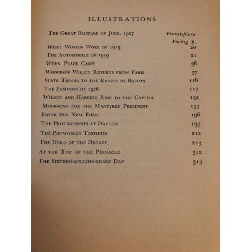 1st Ed. Only Yesterday: An Informal History of the Nineteen-Twenties Allen