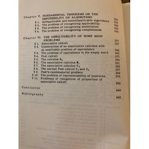 Theory of algorithms a a markov / Teoriya algorifmov 1961 Softcover