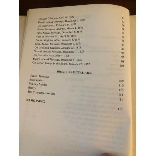 Ulysses S. Grant 1822-1885: Chronology - Documents - Bibliographical Aids.