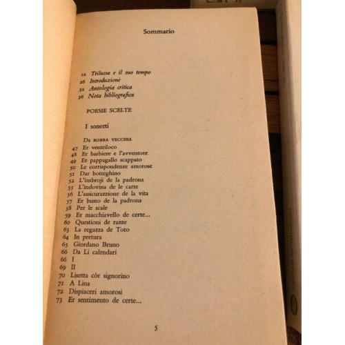 Poesie Scelte Vol I&II By Trilussa Casebound Pub By Mondadori 1972 Edition